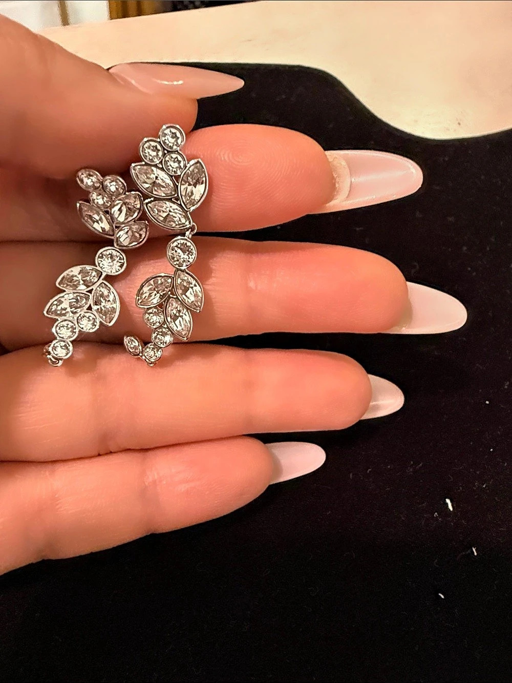 Swarovski  Leaf Statement Earrings Like New